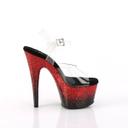 Pleaser ADORE-708SS Clear/Black-Dusty Blush Multi Glitter Size 5