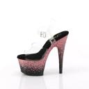 Pleaser ADORE-708SS Clear /Black-Red Glitter Size 5