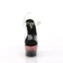 Pleaser ADORE-708SS Clear /Black-Red Glitter Size 5