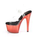 Pleaser ADORE-708T Clear/Red Frosted Platform Sandal Size 10