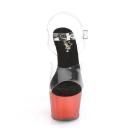 Pleaser ADORE-708T Clear/Red Frosted Platform Sandal Size 7