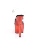 Pleaser ADORE-708T Clear/Red Frosted Platform Sandal Size 7