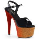 Pleaser ADORE-709OMBRE Black/Rose Gold-Red Ombre Platform Sandal Size 7