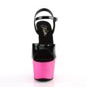 Pleaser ADORE-709OMBRE Black/Rose Gold-Red Ombre Platform Sandal Size 7