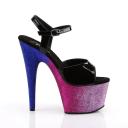 Pleaser ADORE-709OMBRE Black/Rose Gold-Red Ombre Platform Sandal Size 7