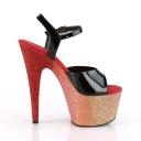 Pleaser ADORE-709OMBRE Black/Rose Gold-Red Ombre Platform Sandal Size 7