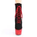 Pleaser Australia | ADORE-1020 Black & Red Suede Boots | AfterPay 12