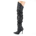 Pleaser CLASSIQUE-3011 Black Faux Leather Thigh Boot Size 10
