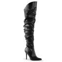 Pleaser CLASSIQUE-3011 Black Faux Leather Thigh Boot Size 12