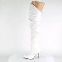 Pleaser CLASSIQUE-3011 Black Faux Leather Thigh Boot Size 12