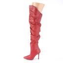 Pleaser CLASSIQUE-3011 Black Faux Leather Thigh Boot Size 6