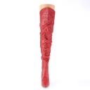 Pleaser CLASSIQUE-3011 Red Faux Leather Thigh Boot Size 14
