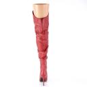 Pleaser CLASSIQUE-3011 Red Faux Leather Thigh Boot Size 14
