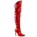 Pleaser CLASSIQUE-3011 Red Faux Leather Thigh Boot Size 16