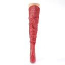 Pleaser CLASSIQUE-3011 Red Faux Leather Thigh Boot Size 16