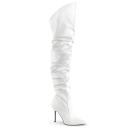 Pleaser CLASSIQUE-3011 White Faux Leather Thigh Boot Size 16