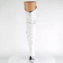 Pleaser CLASSIQUE-3011 White Faux Leather Thigh Boot Size 16