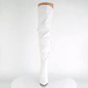 Pleaser CLASSIQUE-3011 White Faux Leather Thigh Boot Size 16