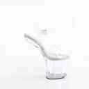 Pleaser CRAZE-808 8" Heelless, 3" PF Ankle Strap Sandal - Clr/clr, 14