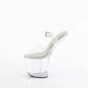 Pleaser CRAZE-808 8" Heelless, 3" PF Ankle Strap Sandal - Clr/clr, 14