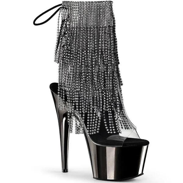 Pleaser DELIGHT-1017RSF Clr-Blk/Dark Pewter Chrome UK 5