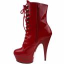 Pleaser DELIGHT-1020 Red Patent Ankle Boot Size 8