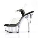 Pleaser - Delight-608 14 / Clear/Silver Chrome