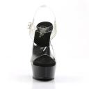 Pleaser - Delight-608 14 / Clear/Silver Chrome