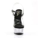 Pleaser - Delight-608 14 / Clear/Silver Chrome