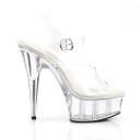 Pleaser - Delight-608 14 / Clear/Silver Chrome