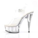 Pleaser - Delight-608 14 / Clear/Silver Chrome