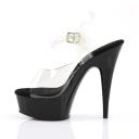 Pleaser - Delight-608 14 / Clear/Silver Chrome