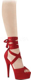 Pleaser - DELIGHT-679 Red Faux Suede/Red Faux Suede - US 14 [WOMENS]