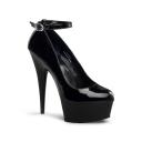 Pleaser DELIGHT-686 Black Patent Pump Size 11