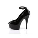 Pleaser DELIGHT-686 Black Patent Pump Size 11