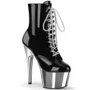 Pleaser ELECTRA-1020 Black Patent Ankle Boot Size 12