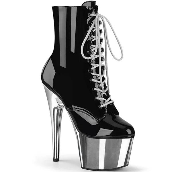 Pleaser ELECTRA-1020 Black Patent Ankle Boot Size 12