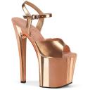 Pleaser ENCHANT-709 Rose Gold Metallic Pu/Rose Gold Chrome Size 9