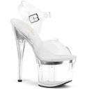 Pleaser ESTEEM-708 Clear Platform Sandal Black Matte Size 10