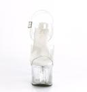 Pleaser ESTEEM-708 Clear Platform Sandal Black Matte Size 10