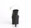 Pleaser ESTEEM-708 Clear Platform Sandal Black Matte Size 10