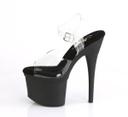 Pleaser ESTEEM-708 Clear Platform Sandal Black Matte Size 10