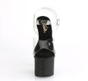 Pleaser ESTEEM-708 Clear Platform Sandal Black Matte Size 10