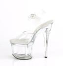 Pleaser ESTEEM-708 Clear Platform Sandal Black Matte Size 10