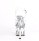 Pleaser ESTEEM-708 Clear Platform Sandal Black Matte Size 10
