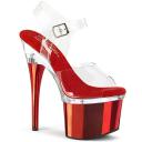 Pleaser ESTEEM-708 Clear Platform Sandal Black Matte Size 6