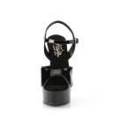 Pleaser EXCITE-609 Black Patent Platform Sandal Size 5