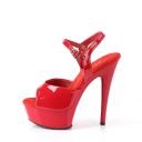 Pleaser EXCITE-609 Black Patent Platform Sandal Size 5