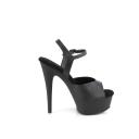 Pleaser EXCITE-609 Black Patent Platform Sandal Size 5