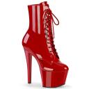 Pleaser | Flamingo-1020, 8 inch Lace Up Ankle Boots Red/Black Size : 13 - FUNkyPair.com